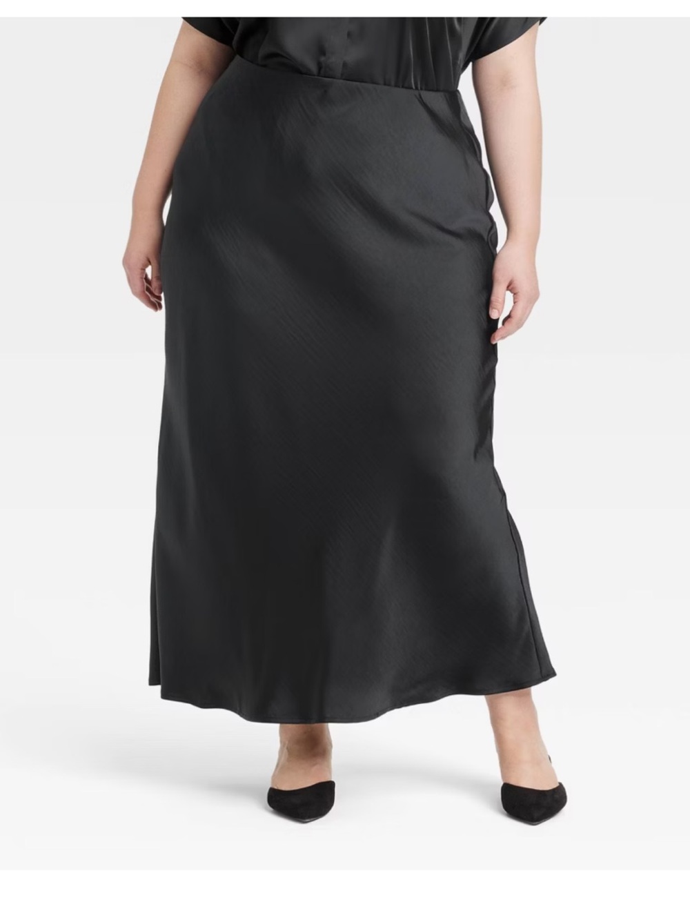 a new day Black Satin Maxi Skirt